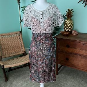 Anthropologie Beguile Byron Lars Lace Study Floral Dress size 6